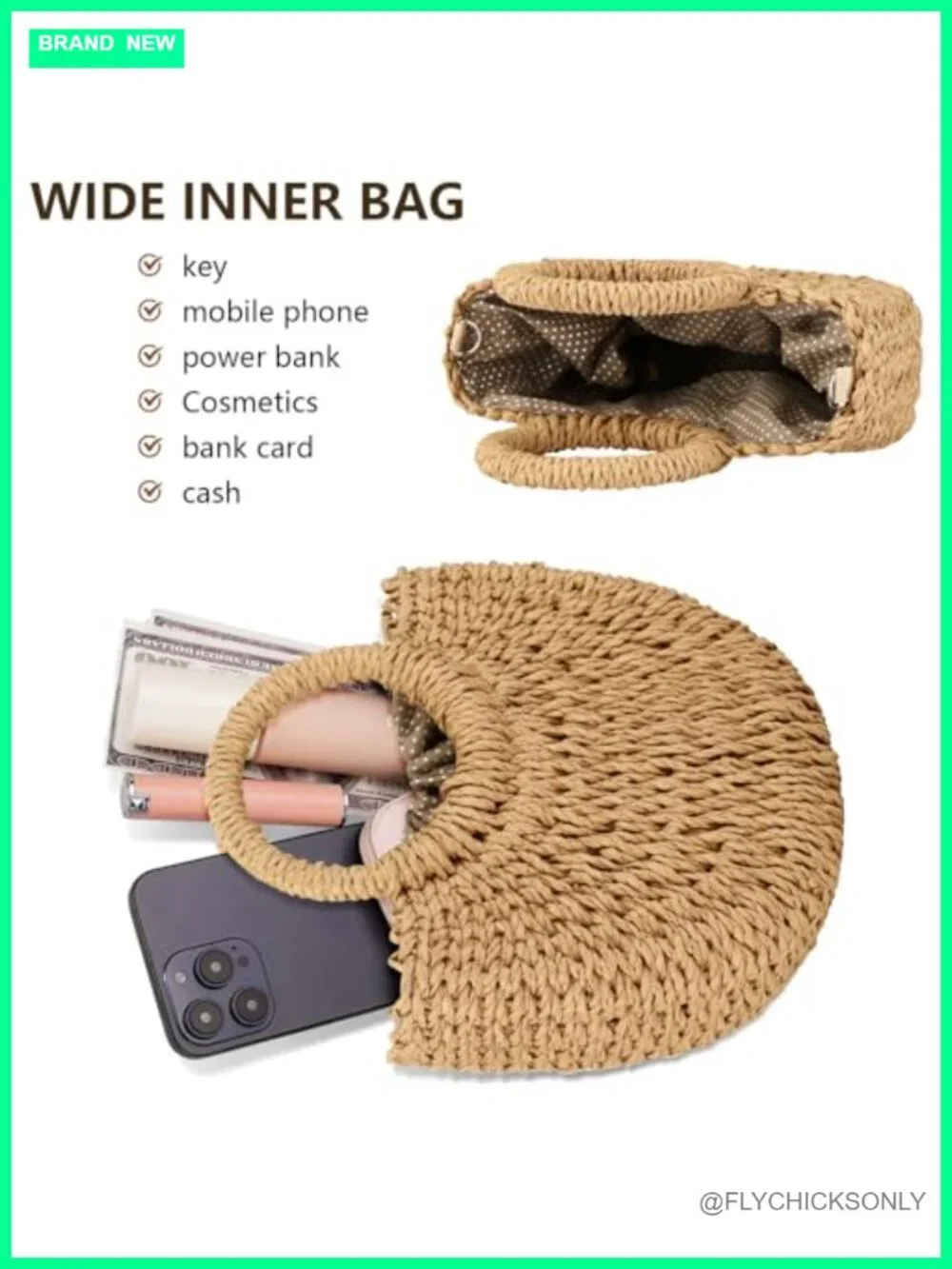 Straw Hobo Shoulder Crossbody Handwoven Bag